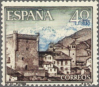 ESPAÑA 1964 1541 Sello Nuevo Serie Turistica Paisajes y Monumentos, Potes (Santander)