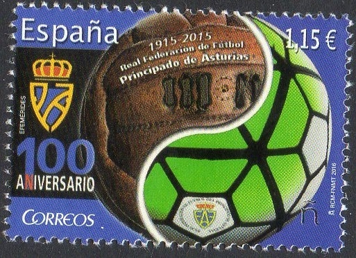 5057 - Efemérides. Centenario de la Real Federación de Fúbol del Principado de Asturias.