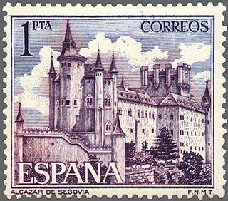 ESPAÑA 1964 1546 Sello Nuevo Serie Turistica Paisajes y Monumentos, Alcazar de Segovia