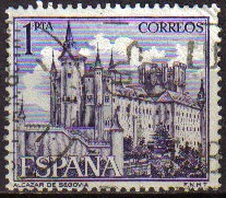 ESPAÑA 1964 1546 Sello Serie Turistica Paisajes y Monumentos Alcazar de Segovia usado