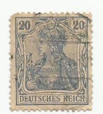 deutsches reich 20 ct stamp