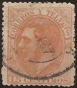 Alfonso XII. Correos y Telégrafos 1882  15 cts