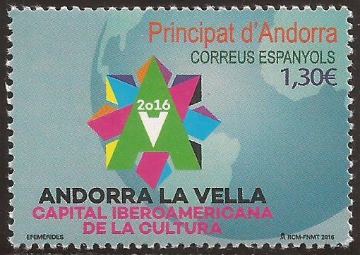 Andorra La Vella. Capital Iberoamericana de la Cultura  2016 1,30 €