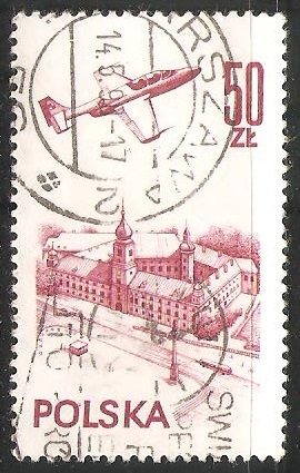 Plane over Warsaw castle