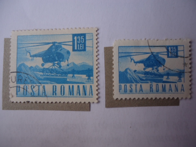 Rumania-Scott/Rumania N° 1977 y 2271- Elicoptero