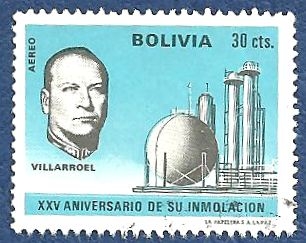 BOLIVIA XXV aniversario Villarroel 0.30 aéreo (1)