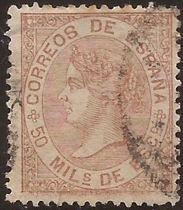 Isabel II  1867  50 mils de escudo