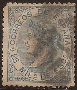 Isabel II  1869  25 mils de escudo