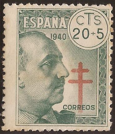 General Franco Pro Tuberculosos  1940  20+5 cts