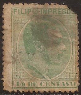 Alfonso XII. Impresos  1886  1/8 centavos