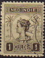 HOLANDA INDIAS Netherlands Indies 1914 Scott 134 Sello Reina Guillermina Wilkelmina usado