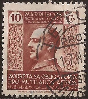 General Franco pro mutilados África  1940  10 cts marrón
