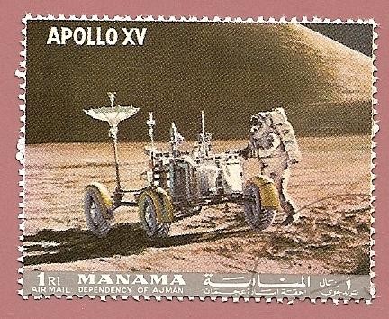 MANAMA  depend. of AJMAN - Apollo XV - Astronauta y Rover Lunar LRV