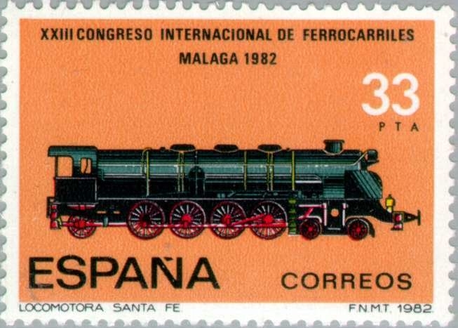 CONGRESO INTERNACIONAL DE FERROCARRILES (Málaga) Locomotora Santa Fé