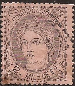 Efigie alegórica de España  1870  2 milésimas escudo