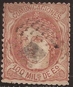Efigie alegórica de España  1870  100 milésimas escudo