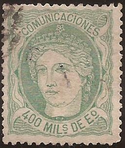 Efigie alegórica de España  1870  400 milésimas escudo