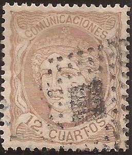 Efigie alegórica de España  1870  12 cuartos de escudo