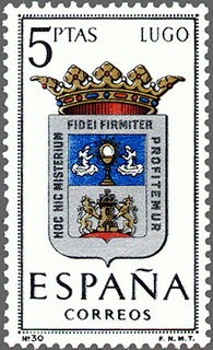 ESPAÑA 1964 1556 Sello Nuevo Serie Escudos Provincias Españolas Lugo