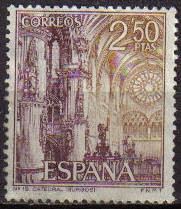 ESPAÑA 1965 1649 Sello Serie Turistica Catedral Burgos Usado