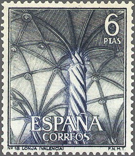 ESPAÑA 1965 1652 Sello Nuevo Serie Turistica Lonja Valencia