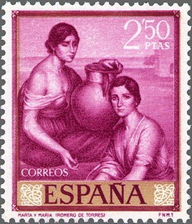 ESPAÑA 1965 1663 Sello Nuevo Julio Romero de Torres Marta y Maria