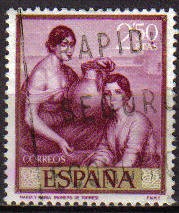 ESPAÑA 1965 1663 Sello Julio Romero de Torres Marta y Maria Usado