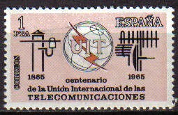 ESPAÑA 1965 1670 Sello Union internacional comunicaciones usado