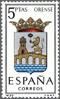 ESPAÑA 1964 1561 Sello Nuevo Escudos España Galicia Orense