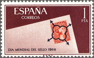 ESPAÑA 1966 1724 Sello Nuevo Dia Mundial Del Sello Matasellos de Araña