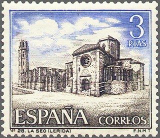 ESPAÑA 1966 1734 Sello Nuevo III Serie Turistica Seo Antigua Lerida