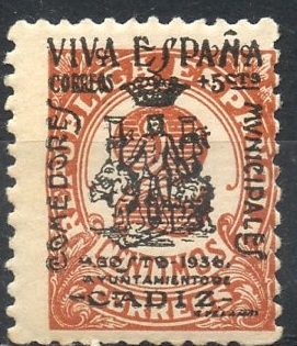 ESPAÑA_SCOTT 8LB2 EMISION PATRIOTICA CADIZ. $0,2