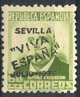 ESPAÑA_SCOTT 14L24 EMISION PATRIOTICA SEVILLA. $0,9