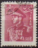 IRAN 1951 Scott 957 Sello Retrato Militar Mohammad Reza Shah Pahlavi Usado