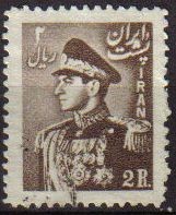 IRAN 1951 Scott 958 Sello Retrato Militar Mohammad Reza Shah Pahlavi Usado