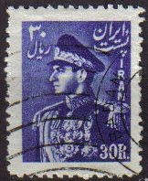 IRAN 1951 Scott 964 Sello Retrato Militar Mohammad Reza Shah Pahlavi Usado