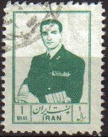 IRAN 1954 Scott 1003 Sello Retrato Militar Mohammad Reza Shah Pahlavi Usado