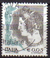 ITALIA 2002 Scott 2440 Sello Serie Basica Mujeres Joven Velca Etrusca Usado Michel 2817