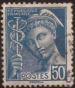 Mercurio  1938  50 cents (azul osc.)