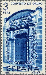 ESPAÑA 1966 1755 Sello Nuevo VII Forjadores América Convento de Ouro Bolivia c/señal charnela