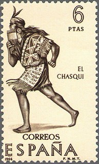 ESPAÑA 1966 1757 Sello Nuevo VII Forjadores América Correo Inca El Chasqui