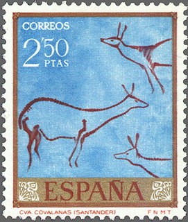 ESPAÑA 1967 1785 Sello Nuevo Dia del Sello Homenaje al Pintor Desconocido Cueva Covalanas Santander