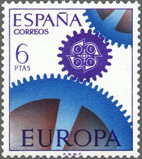 ESPAÑA 1967 1796 Sello Nuevo Europa-CEPT Engranaje