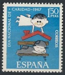 ESPAÑA 1967 1801 Sello Nuevo Pro Caritas Española Dia Nacional de Caridad