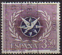 ESPAÑA 1967 1806 Sello Turistica Emblema Año Internacional Turismo Usado