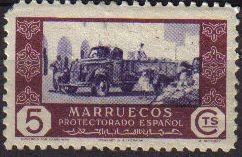 MARRUECOS Español 1948 Edifil281 Sello Nuevo Camion Comercio por Carretera