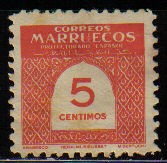 MARRUECOS Español 1953 Edifil382 Sello Nuevo Cifras Arabesco nº control dorso y resto charnela