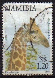 NAMIBIA 1997 Sello Serie Animales Jirafa Usado