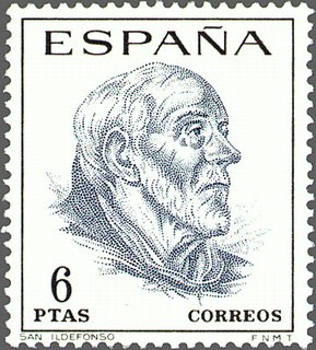 ESPAÑA 1967 1833 Sello Nuevo Serie Centenario Celebridades San ildefonso c/señal charnela