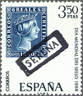 ESPAÑA 1968 1870 Sello Nuevo Dia Mundial del Sello Serena Badajoz Pruebas Prefilatelicas